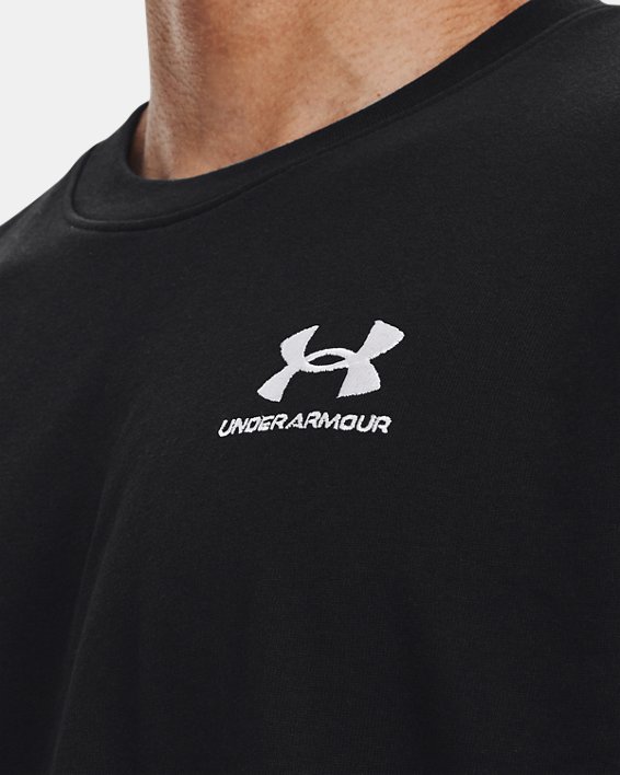Men's UA Logo Embroidered Heavyweight Short Sleeve in Black image number 3